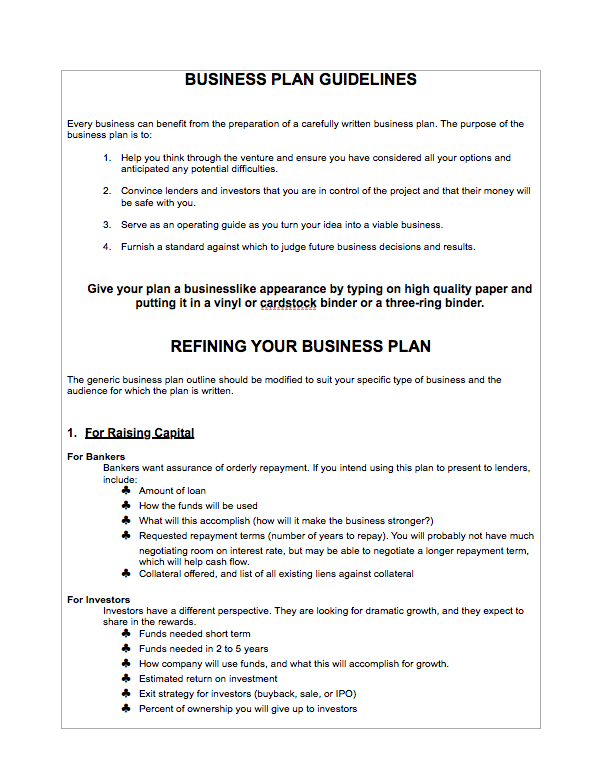 free food truck business plan template