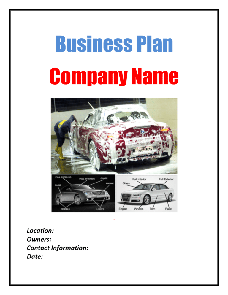 sample of car wash business plan pdf