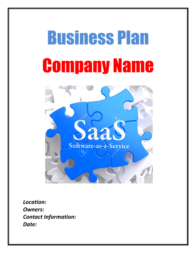 business plan template saas