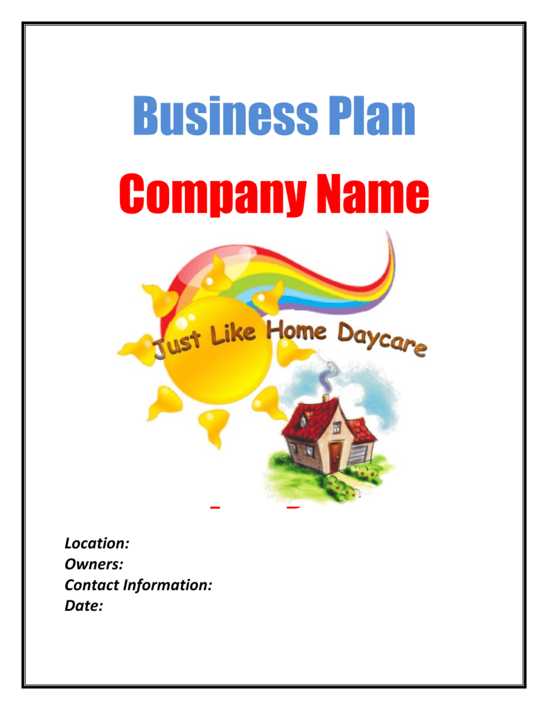 Daycare Business Plan Template Sample Pages Black Box Business Plans