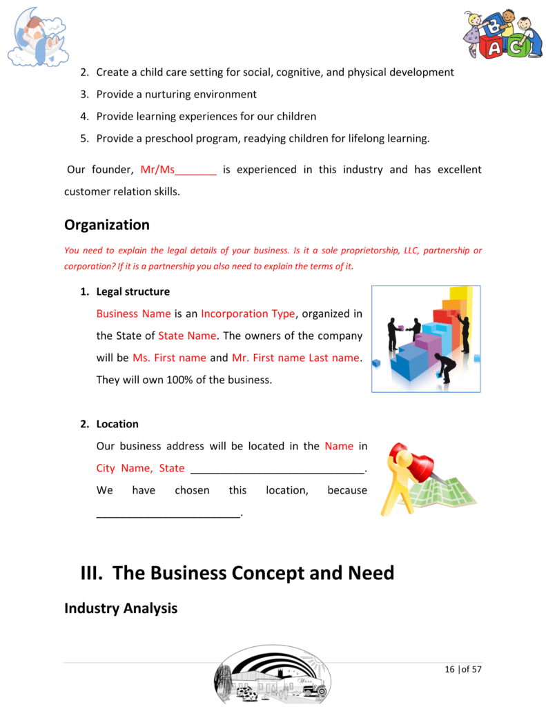 business plan for daycare template