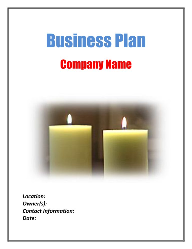 Candle Company Business Plan Pdf