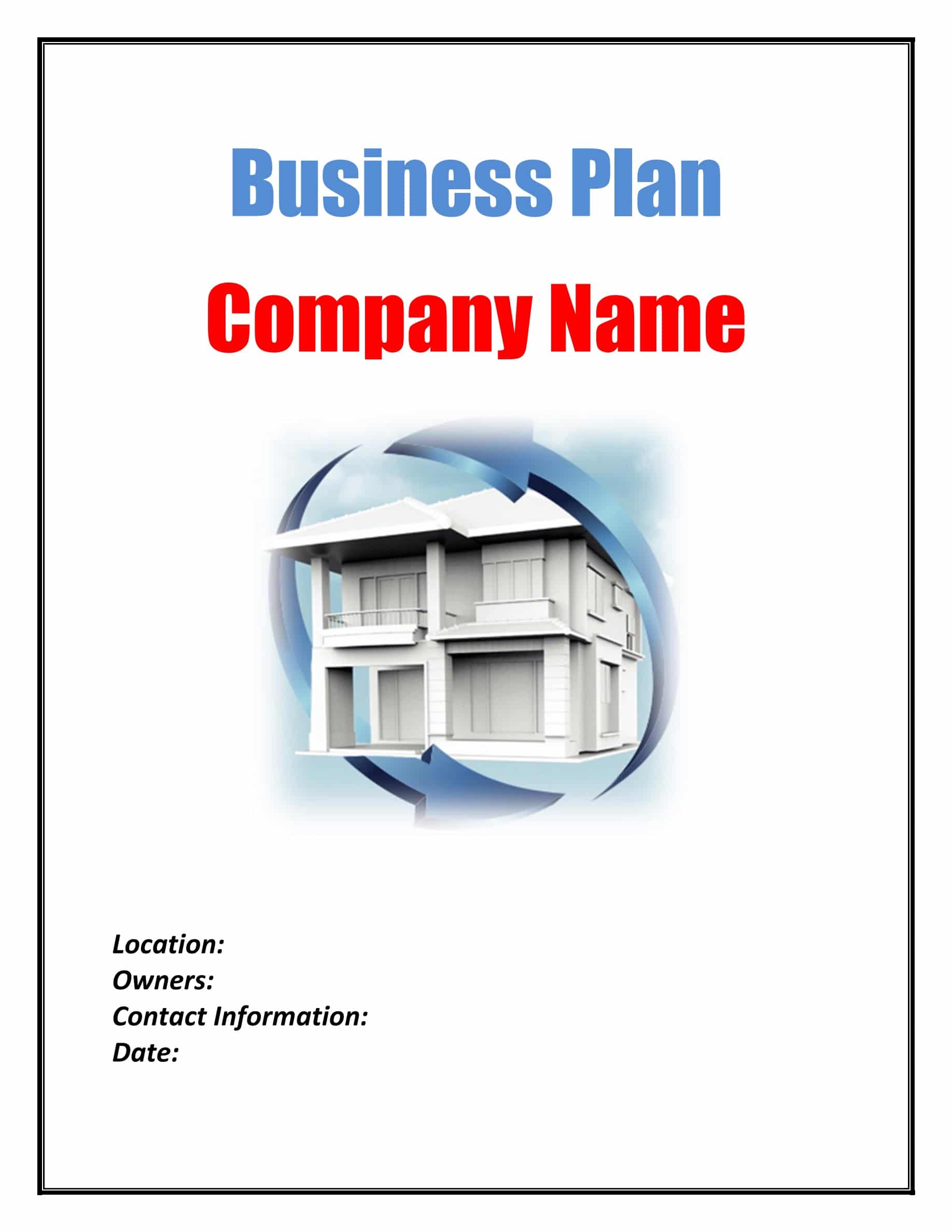 Real Estate House Flipping Business Plan Template Sample Pages Black