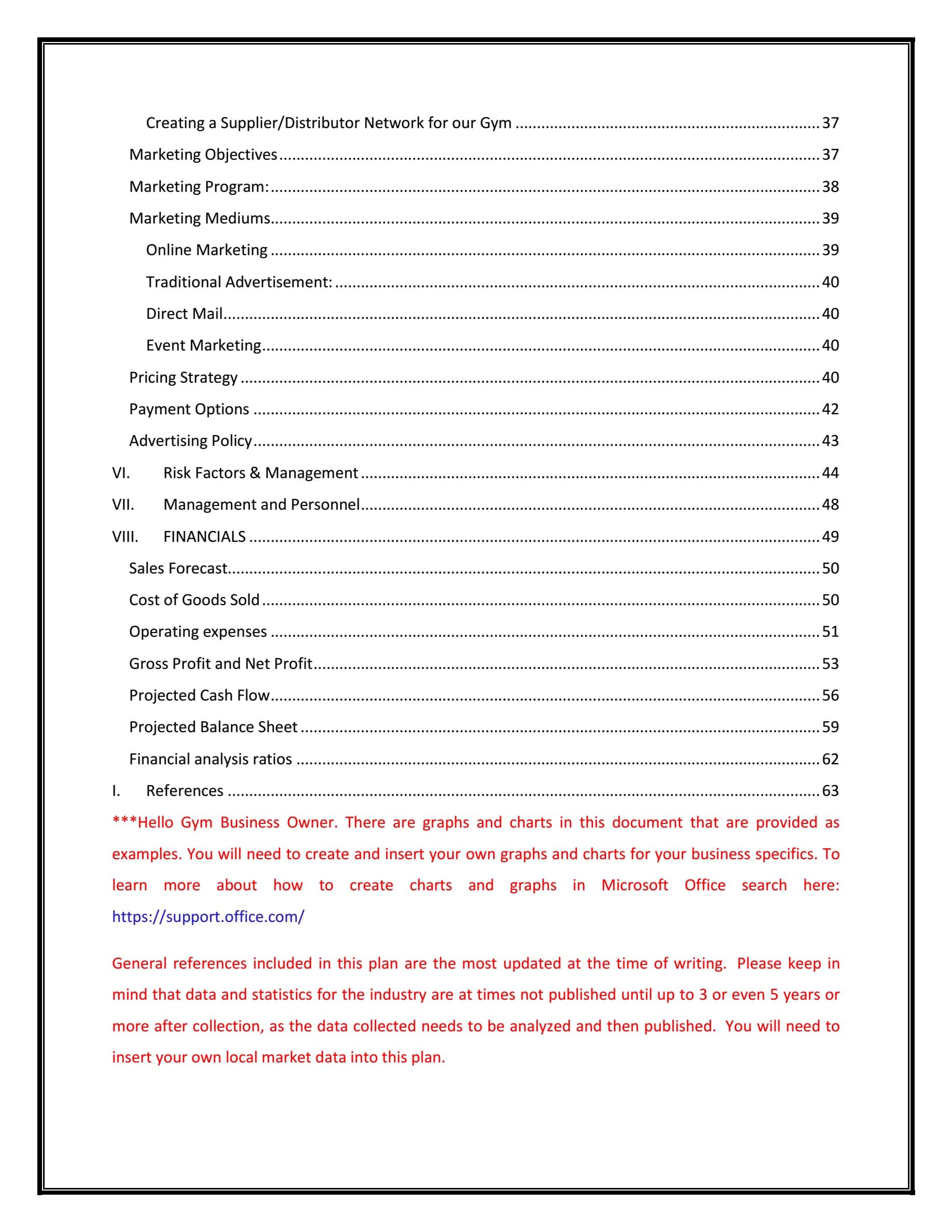 Fitness Gym Business Plan Template Sample Pages – Black Box
