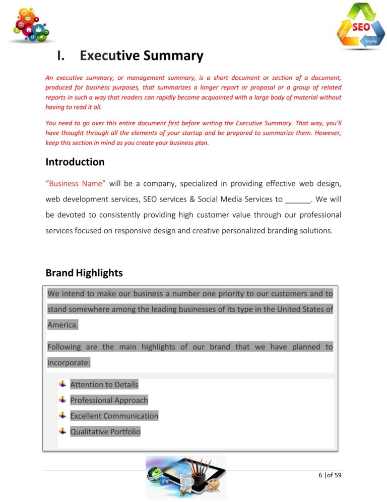 business plan for website company pdf