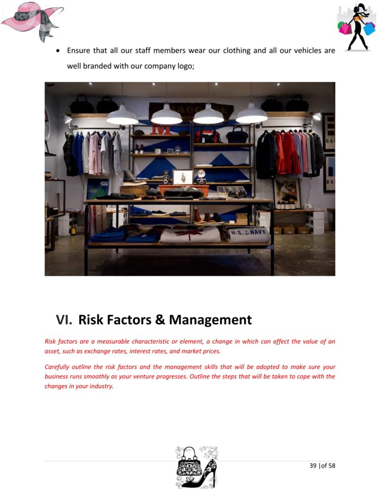 garments retail shop business plan
