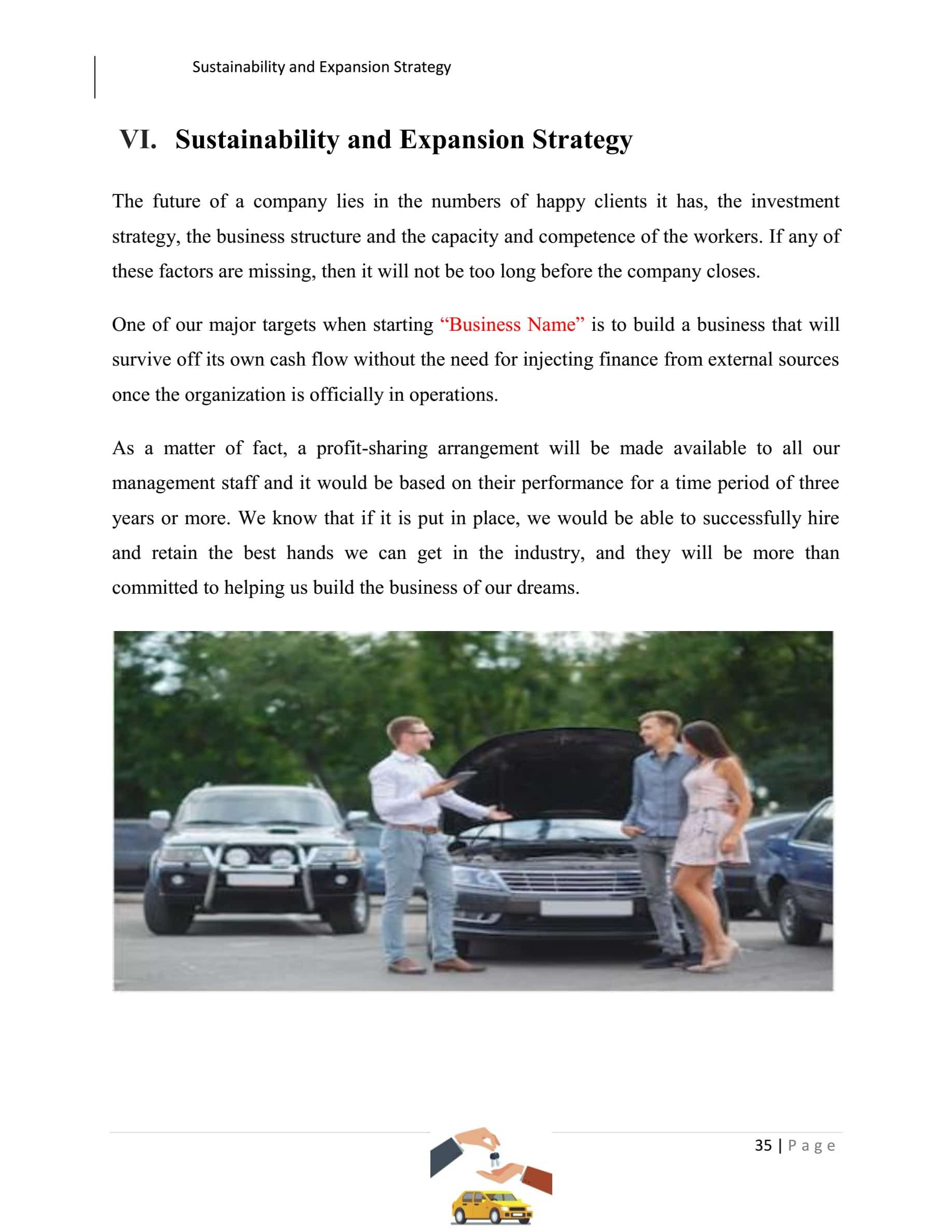 free used car dealer business plan