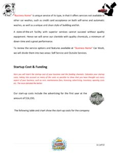 Car Wash Business Plan Template (Physical Location) 