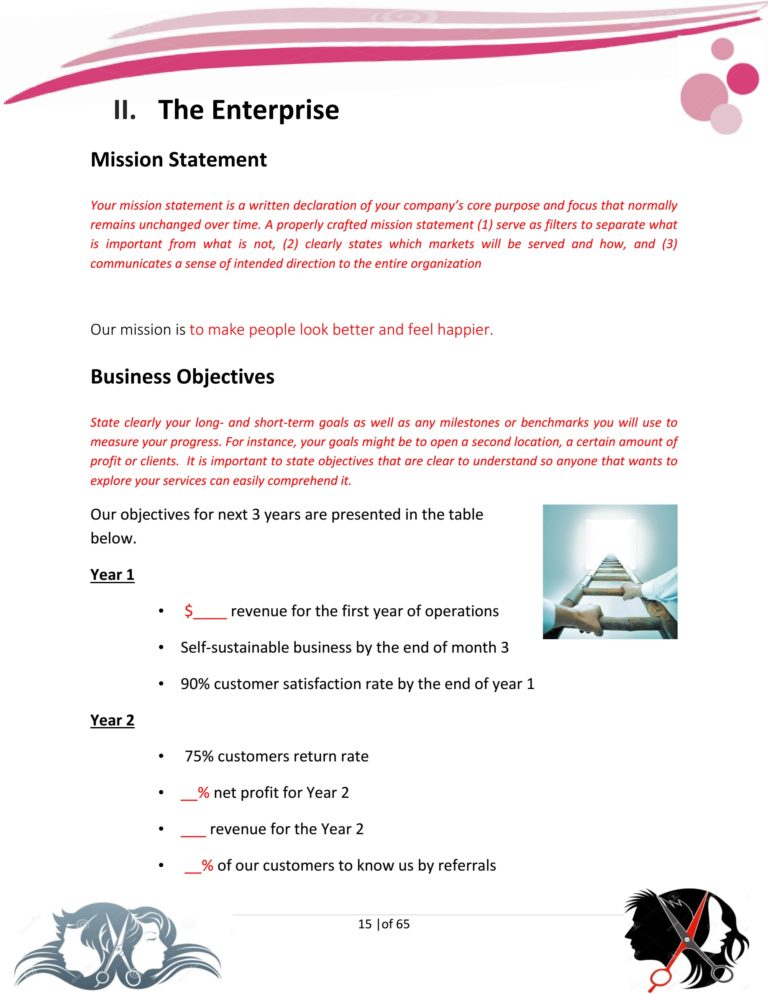 how to write a business plan on hair salon