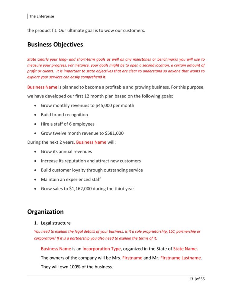 how to write a business plan for boutique