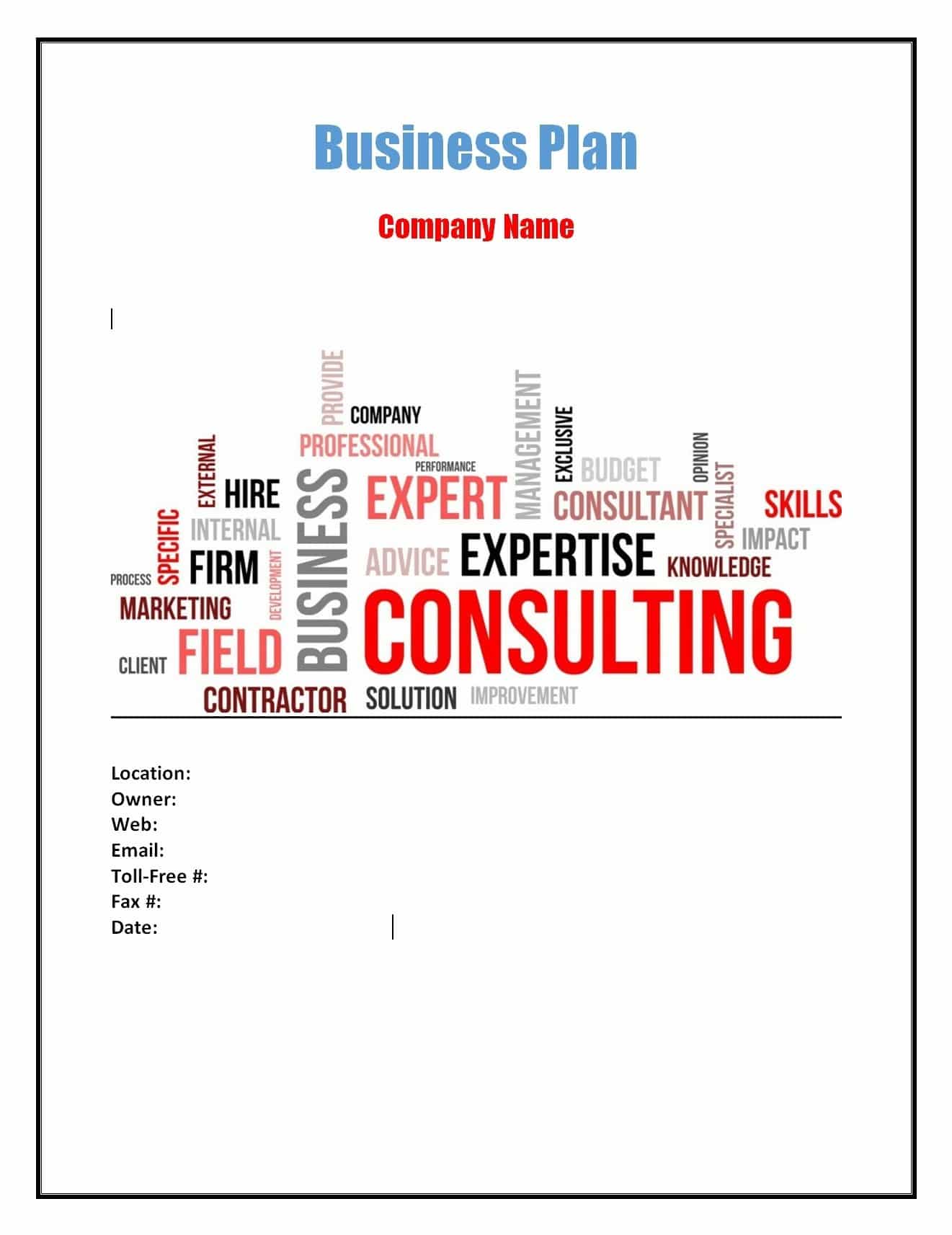 business plan template for consulting business