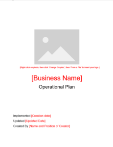 Operation plan template sample images