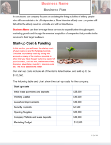assisted living business plan sample