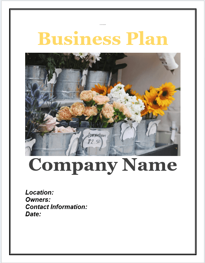 flower shop business plan sample