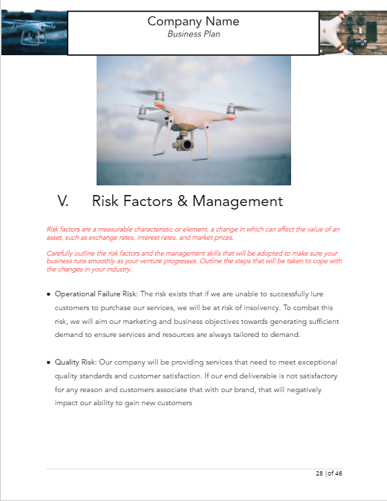 business plan for drone photography business