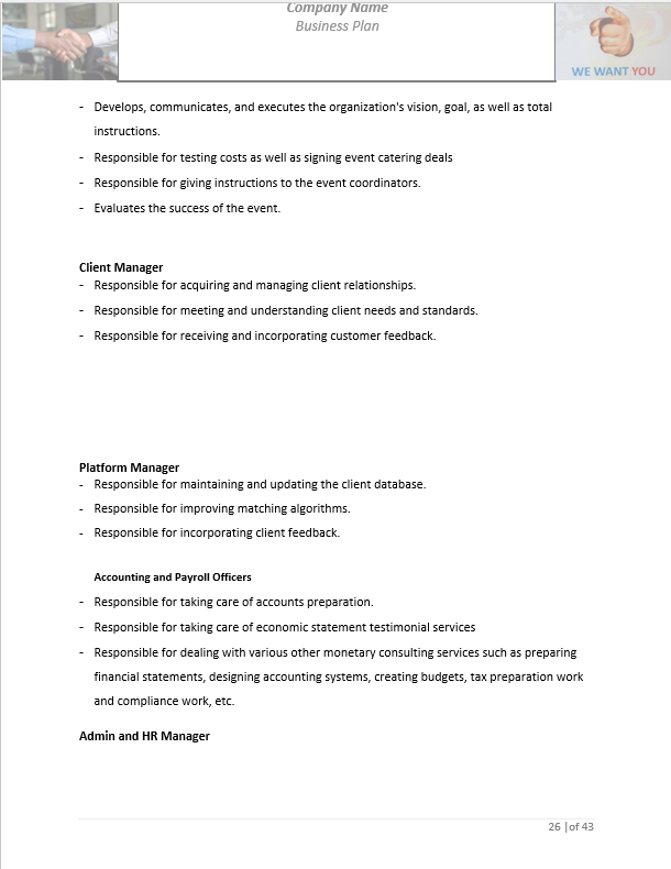 Staffing Agency Business Plan Template Sample Pages Black Box